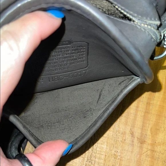 Coach Vintage Abbie Zip Gray Glove tanned leather crossbody Style 9017 - Picture 13 of 15